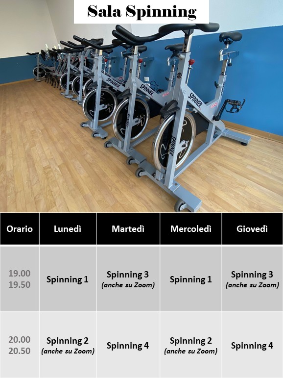 orari Sala Spinning settembre 2021